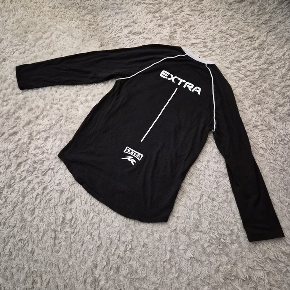 ☆5/$15☆H&M Divided EXTRA Racing Long Sleeve Shirt | Black & White | XS - Picture 11 of 16